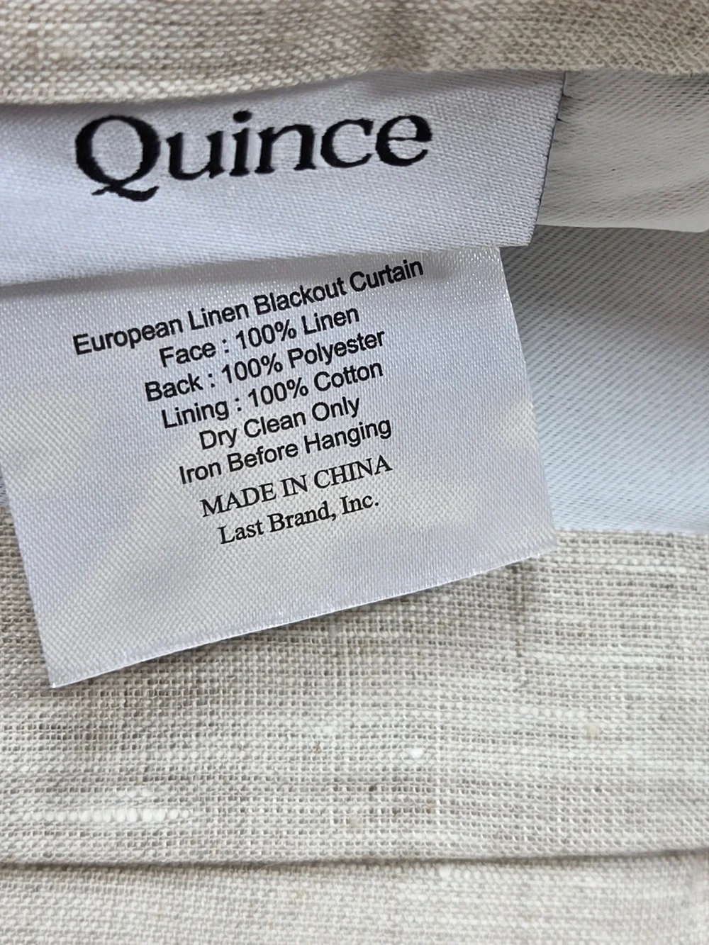 NWT QUINCE Set Of 2 48x84 European Linen True Blackout Curtains Flax 9992